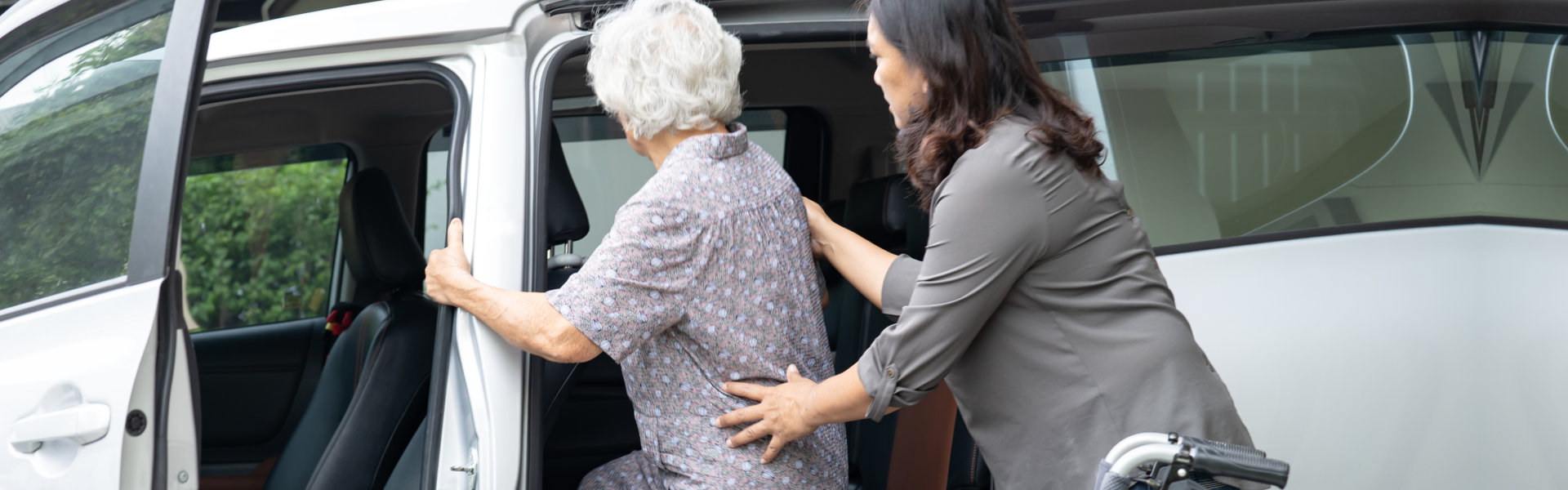 Caregiver help and support asian elderly women